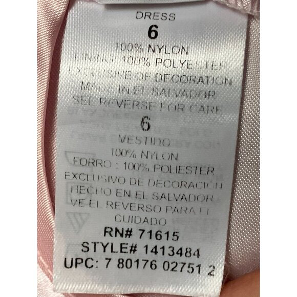 Girls' Pink Dress Size 6 With Overlay & Ribbon for Play - Picture 7 of 10